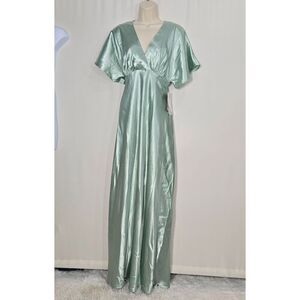 Birdy Grey Jesse Kimono Shiny Satin Dress Small